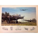 World war 2 aviation print.16x12 coloured print Lancasters pictured Lancaster in the air while two