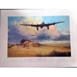 World war 2 aviation 27x20 coloured print 64/100 Last flight home signed by the artist Robert Taylor