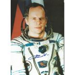 Anatoly Solovyov TM5/4, 9, 15 Russian Cosmonaut signed 10 x 8 colour white space suit photo. Good