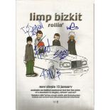 Limp Bizkit signed A4 colour magazine page. American rap rock band from Jacksonville, Florida,