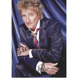 Rod Stewart signed 12x8 colour photo. British rock singer and songwriter. Born and raised in London,