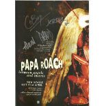 Papa Roach signed A4 colour magazine page. American rock band from Vacaville, California. Formed