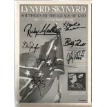 Lynyrd Skynyrd signed A4 b/w magazine page. American rock band best known for popularizing the