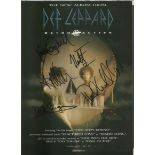 Def Leppard signed A4 colour magazine page. Signed by 5. English rock band formed in 1977 in