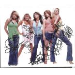 Girls Aloud signed 10x8 colour photo. Signed by all 5 members. Cheryl, Nadine Coyle, Sarah