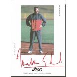 Jonathan Edwards signed 6x4 colour promotional Asics photo. British former triple jumper. He is an