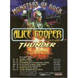 Alice Cooper signed A4 colour magazine page for his Thunder tour. Good Condition. All signed items