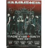 Rammstein signed A4 colour magazine page for 2011 Made in Germany tour signed by 6. Richard Z.