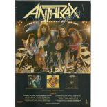 Anthrax signed A4 colour magazine page. Signed by 5. heavy metal band from New York City, formed