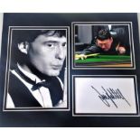 Jimmy White signed 6x4 white card mounted with 2 photos. Approx. overall size 12x10. English