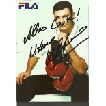Vitali Klitschko (Dr Steelhammer) signed 6x4 promotional Fila photo. Current mayor of Kiev. Good