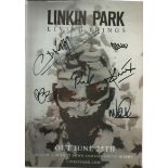Linkin Park signed A4 colour magazine page. Signed by 6 Inc Chester Bennington