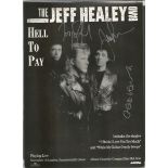 Jeff Healey Band signed A4 magazine page. Signed by 3. Good Condition. All signed items come with