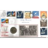 Capt Phillip Gardner VC MC signed Benham 1995 official Peace and Freedom coin FDC. GB Stamps, Isle