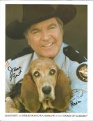 James Best 11x8 hand signed and print signature pictured as Sheriff Rosco P Coltrane in the Dukes of