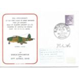 Sir Frank Whittle Jet engine designer signed 1971 RAF Brockworth cover flown by Meteor. Good