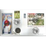 Cricket Heroes The Ashes Winners 2005 coin cover. Benham official FDC PNC, with 2001 Australian