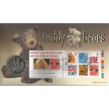 Smilers Teddy Bears Centenary coin cover. Benham official FDC PNC, with 2005 Goldilocks and The