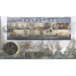 Trafalgar Bicentenary of the battle of Trafalgar coin cover. Benham official FDC PNC, with 2005 £5