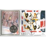 Jonathan Edwards signed London 2012 Host City 2005 coin cover. Benham official FDC PNC, with 2012