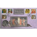 William Morris The Adoration of the Magi coin cover. Benham official FDC PNC, with 2005 Republic