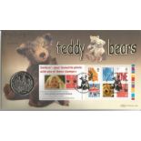 Angelica Bell signed Teddy Bears Centenary coin cover. Benham official FDC PNC, with 2005 Goldilocks