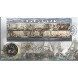 Trafalgar Bicentenary of the battle of Trafalgar coin cover. Benham official FDC PNC, with 2005 £5