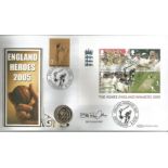 Bill Frindall MBE signed England Heroes 2005 The Ashes Winners coin cover. Benham official FDC