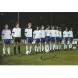 Football signed 12 x 8 photo COLIN TODD of England, col depicting England players standing
