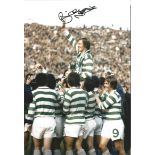 Football signed 12 x 8 photo BILLY McNEILL of Celtic, col depicting the Celtic captain being chaired