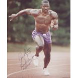 Ben Johnson signed Rare 10x8 picture of the 100m cheat. Good Condition. All signed items come with