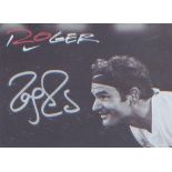 Roger Federer signed postcard sized picture of the legendary tennis player. Good Condition. All