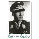 Ralph von Rettburg WW2 Luftwaffe ace signed 5 x 3 b/w portrait photo in uniform. Good Condition. All