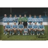 Football signed 12 x 8 photo LEE, BOOK, SUMMERBEE of Man. City, col depicting a superb image showing