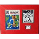 Eusebio 14x11 mounted signature piece including signed b/w photo and a cover page of 1966 souvenir