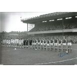 Football signed 12 x 8 photo IAN URE of Arsenal, b/w depicting a superb image showing the Arsenal