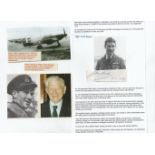 Flight Lieutenant Basil Martin Ben Bush DFC Signature and ephemera of 504 Squadron Battle of