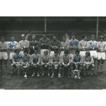 Football signed 12 x 8 photo MANCHESTER CITY 1970, b/w depicting Citys squad of players posing