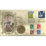 Edward VIII Benham 1996 official Coin FDC PNC. 1996 C96/5 coin cover comm. Two GB stamps