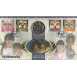 Child for the future, the future coin FDC PNC. Gibraltar 1 crown coin inset. 16/1/01 London N1