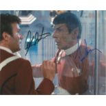 Star Trek Leonard Nimoy and William Shatner signed 10 x 8 colour photo as Dr Spock and Captain James