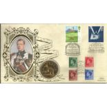 Edward VIII Benham 1996 official Coin FDC PNC. 1996 C96/5 coin cover comm. Two GB stamps