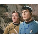 Leonard Nimoy William Shatner signed Star Trek colour 10 x 8 photo. Good Condition. All signed items