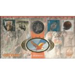 Tropical Splendour, mind and matter Coin FDC PNC. $1 coin inset. 5/9/00 Bristol postmark. Benham