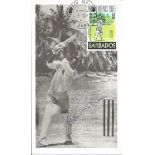 Sir Garfield Sobers Cricket legend signed 1966 Barbados Maxi card. Postcard sized image of the great