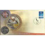 Olympics 2000 British Gold Medal Winners Jonathan Ben Ainslie coin FDC PNC. Isle of Man 1 crown coin