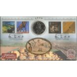 Farmers Tales Benham 1999 Millennium Coin FDC PNC. Newark postmark with 1 Crown 1999 King William