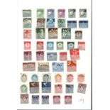 Stamp collection in red stock book. Combination of mint and used stamps. Several countries including