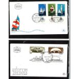 Israeli FDC collection. 120 covers in album. 1970/1997 full tabs and miniature sheets. Good