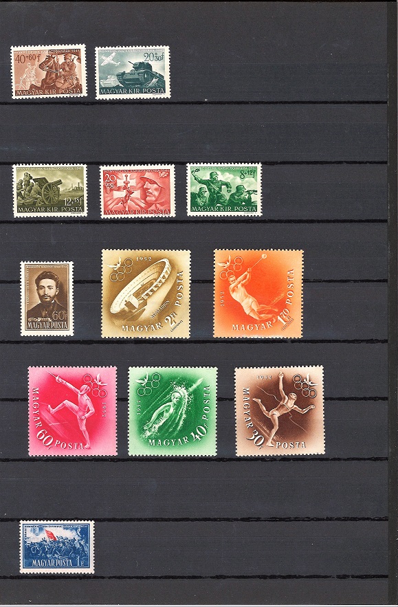 Stamp collection in brown stock book. Mint and used including Belgium and Germany. Cat value £